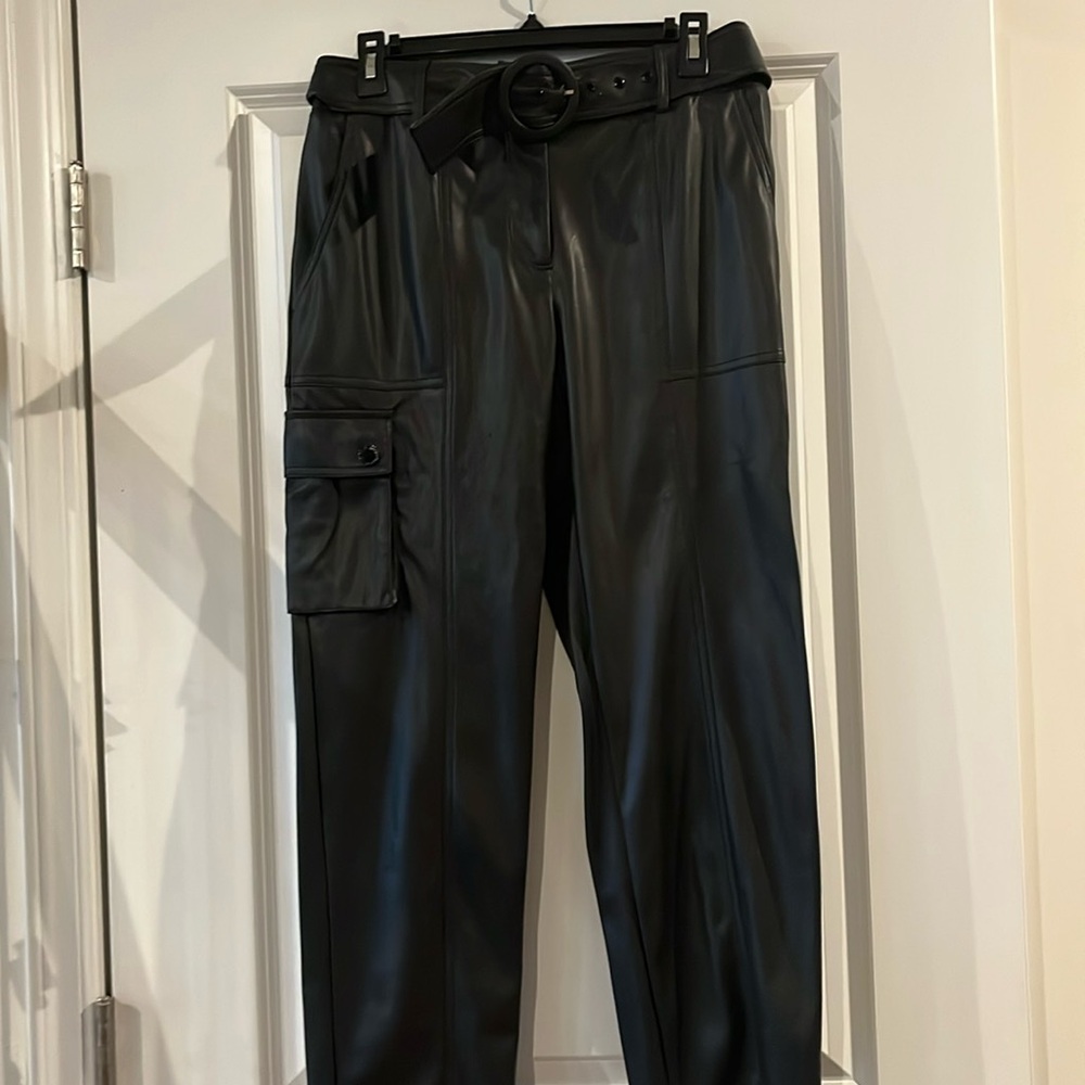 Karl Lagerfeld black false leather pants.